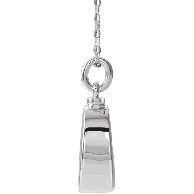 Sterling Silver Oval Loop Ash Holder 18' Necklace