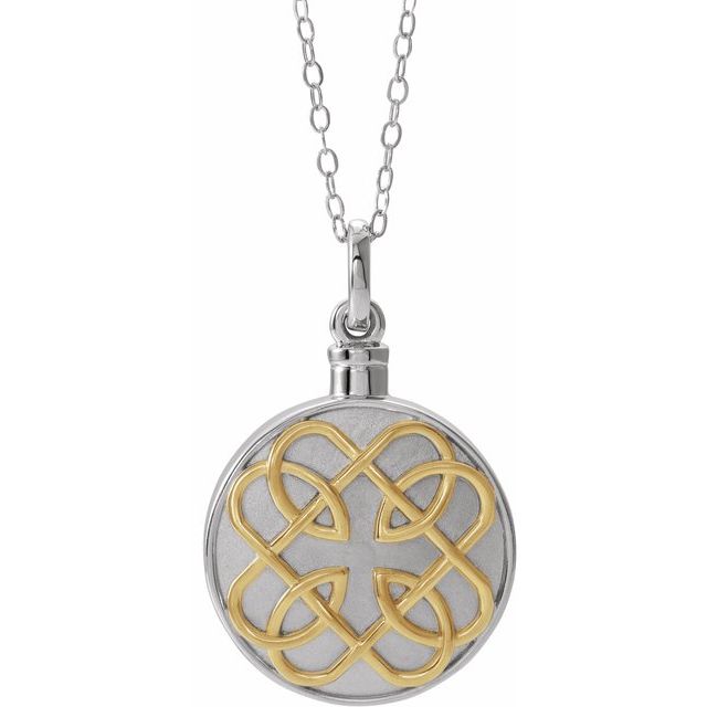 14k Yellow Gold-plated Sterling Silver Celtic-inspired Ash Holder 18' Necklace