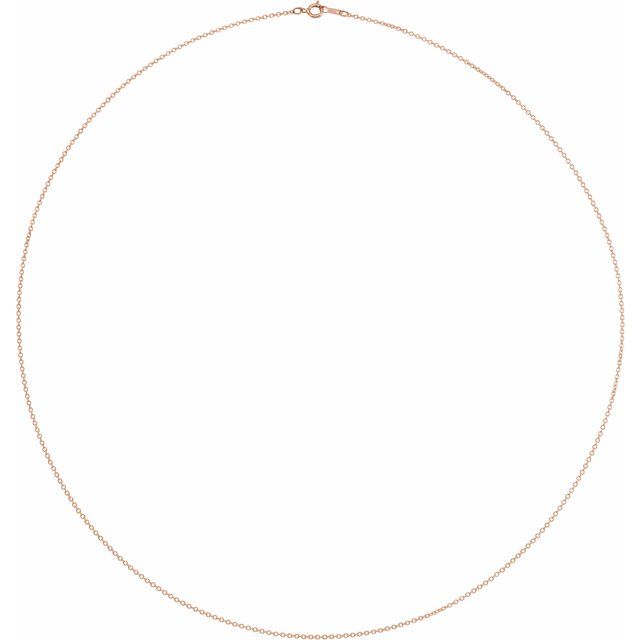 14K Rose 1 mm Cable 16' Chain