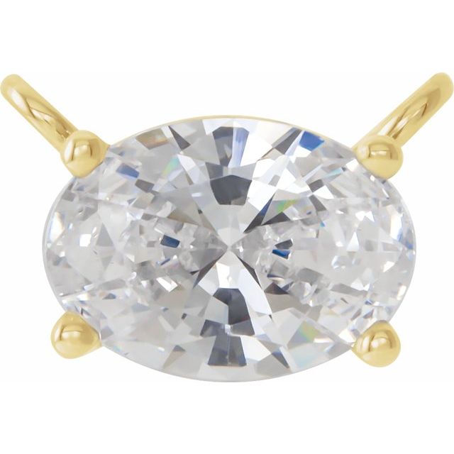 14K Yellow 3/4 CT Lab-Grown Diamond Necklace Center