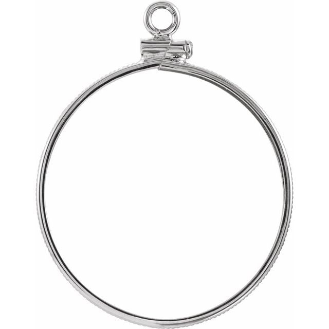 Sterling Silver Coin Frame Bezel Dangle for 26.5x2 mm Coin