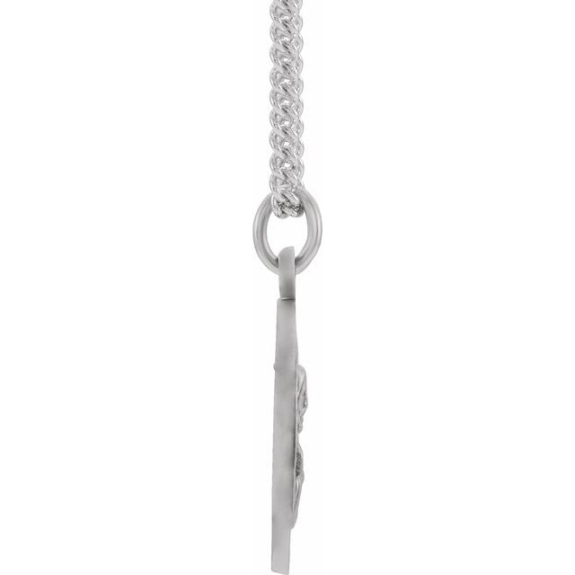 Sterling Silver 15 mm Round Scapular 18' Necklace