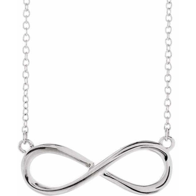 Sterling Silver Infinity-inspired 16-18' Necklace