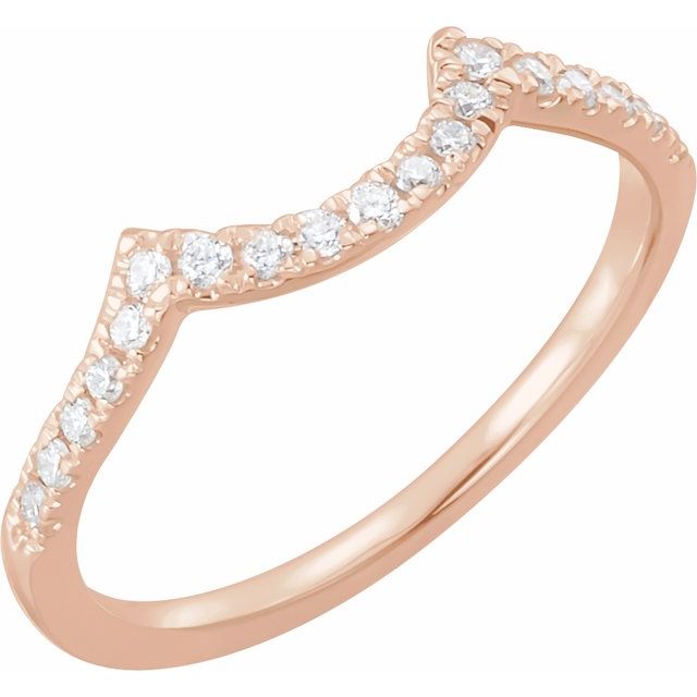 14K Rose 1/5 CTW Natural Diamond Matching Band