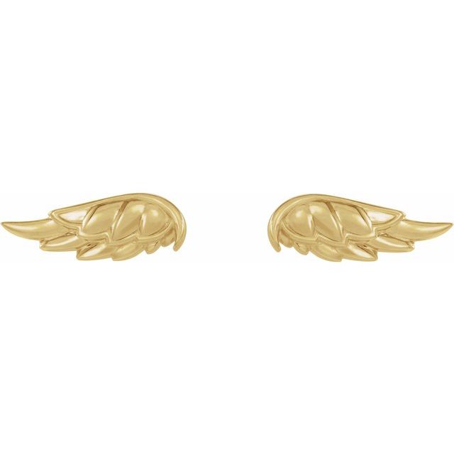 14K Yellow Angel Wing Earrings