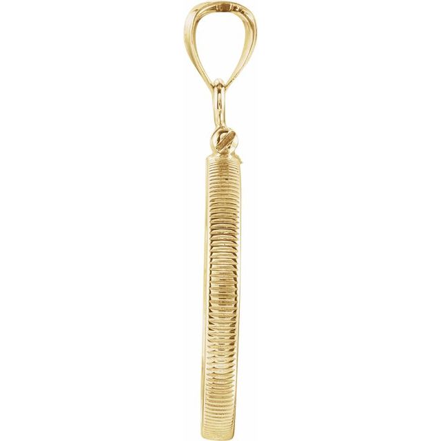 14k Yellow Coin Frame Bezel Pendant Mounting For 22x1.8 Mm Coin