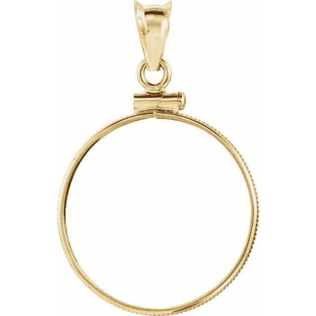 14k Yellow Coin Frame Bezel Pendant Mounting For 22x1.8 Mm Coin
