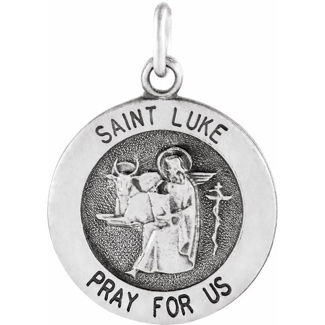 Sterling Silver 18 mm St. Luke Medal