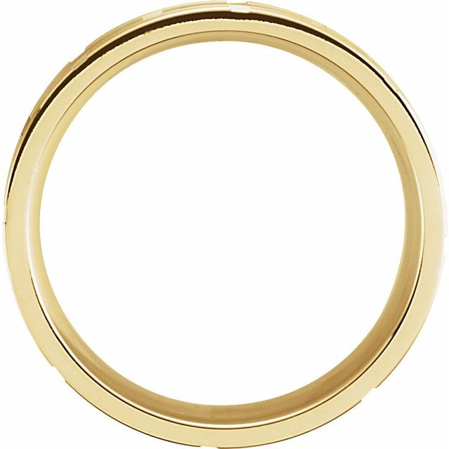 14k Yellow 7 Mm Grooved Band Size 9.5
