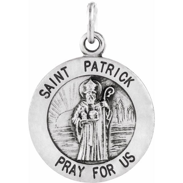 Sterling Silver 15 mm St. Patrick Medal