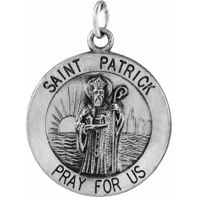 Sterling Silver 18 mm St. Patrick Medal