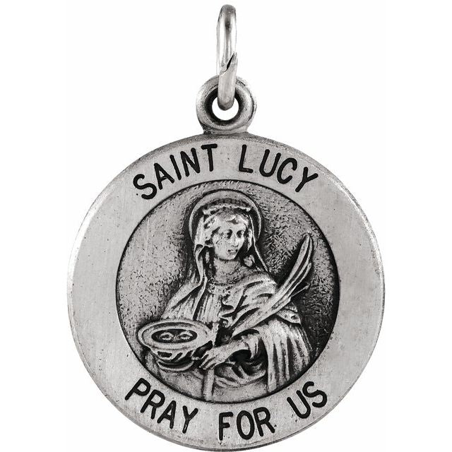 Sterling Silver 15 mm St. Lucy Medal