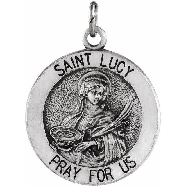 Sterling Silver 18 mm St. Lucy Medal