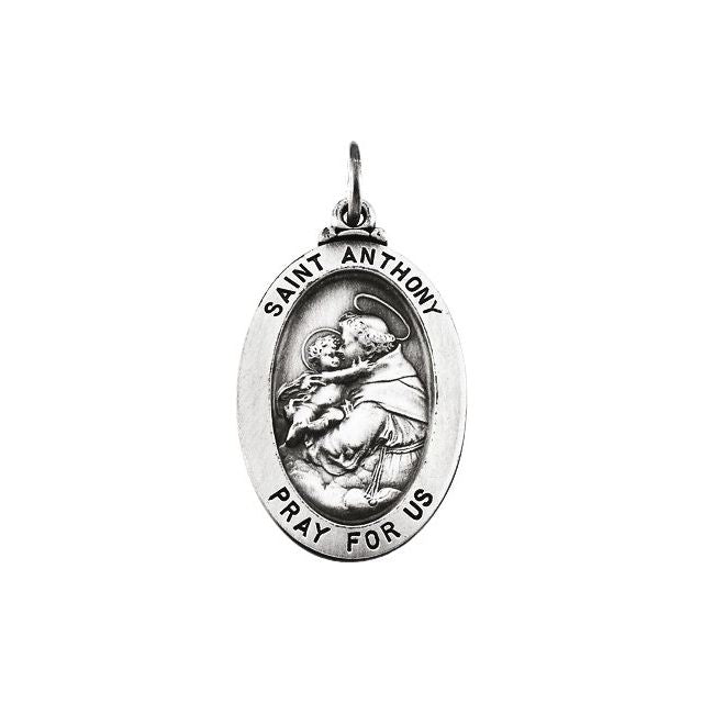 Sterling Silver 25x18 mm St. Anthony of Padua Medal