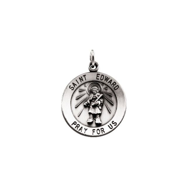 Sterling Silver 18 mm Round St. Edward Medal