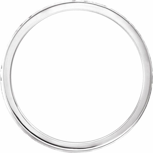 14K White 6 mm Grooved Band Size 11