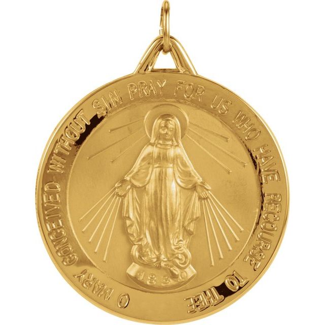 14K Yellow 29 mm Miraculous Medal