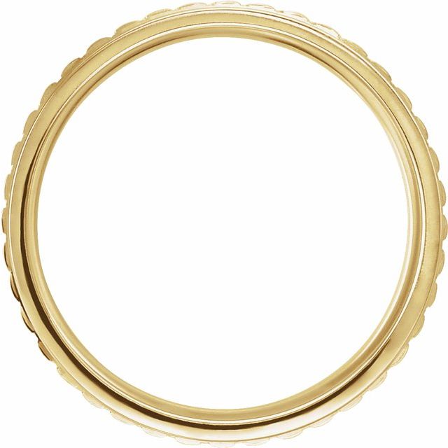 18K Yellow 6 mm Ridged Band Size 11