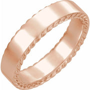 14K Rose 6 mm Rope Pattern Band Size 11.5