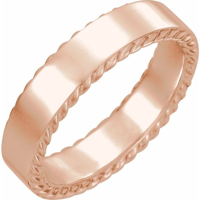 14K Rose 6 mm Rope Pattern Band Size 11.5
