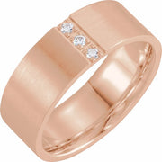 14K Rose 1/10 CTW Natural Diamond Band Size 11