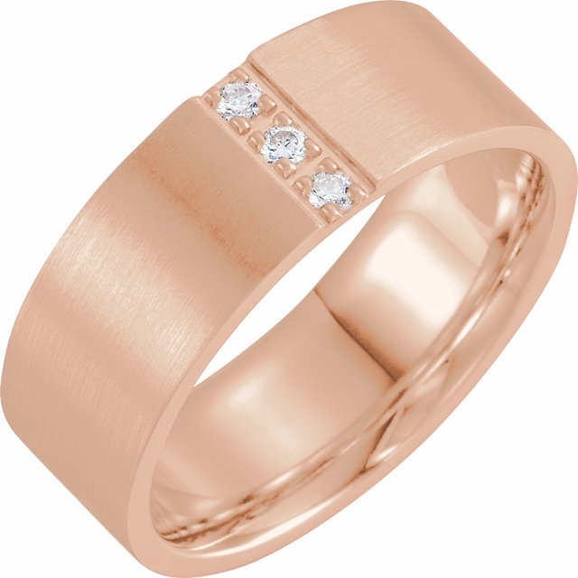 14K Rose 1/10 CTW Natural Diamond Band Size 11