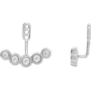 14K White 1/4 CTW Diamond Curved Front-Back Earring Jackets