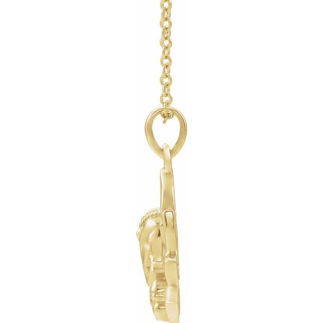 14K Yellow Ganesha 16-18' Necklace