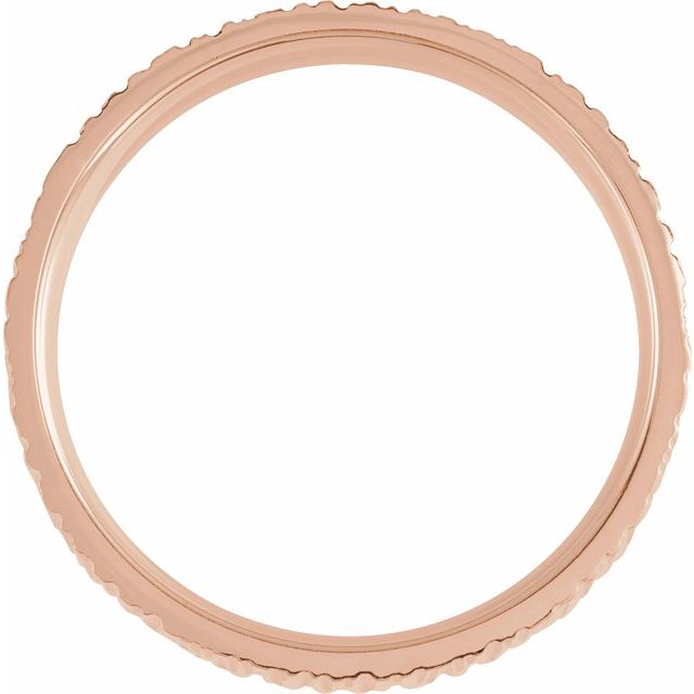 14K Rose 6 mm Tree Bark Pattern Band  Size 10.5