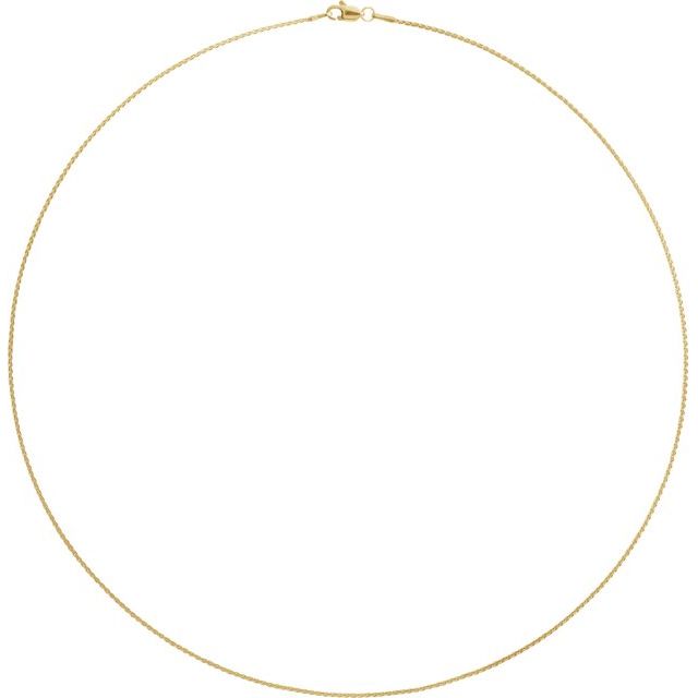 14K Yellow 1 mm Wheat 20' Chain