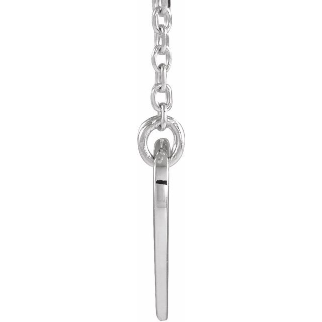 Sterling Silver Pierced Cross Heart 16-18' Necklace