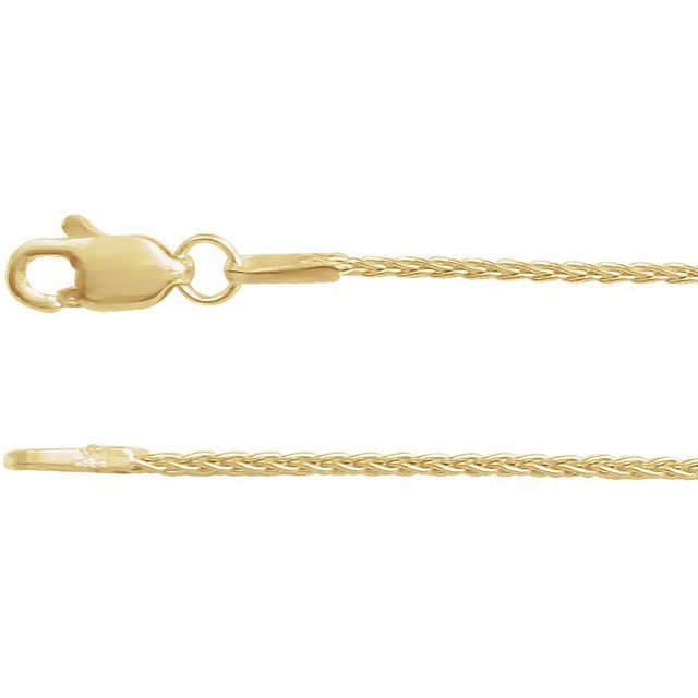 14K Yellow 1 mm Wheat 20' Chain