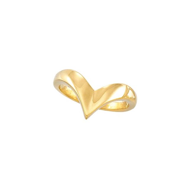 14K Yellow V Ring