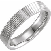 14K White 6 mm Ridged Band Size 11.5