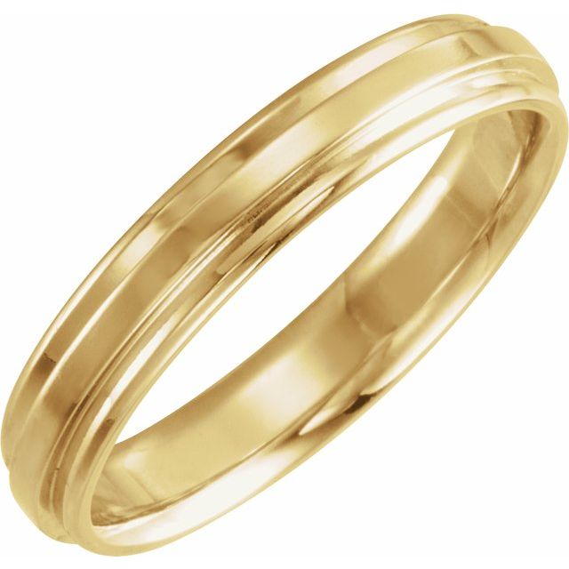 14K Yellow 4 mm Flat Edge Band Size 10