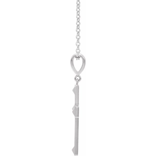 14K White Cross 18' Necklace