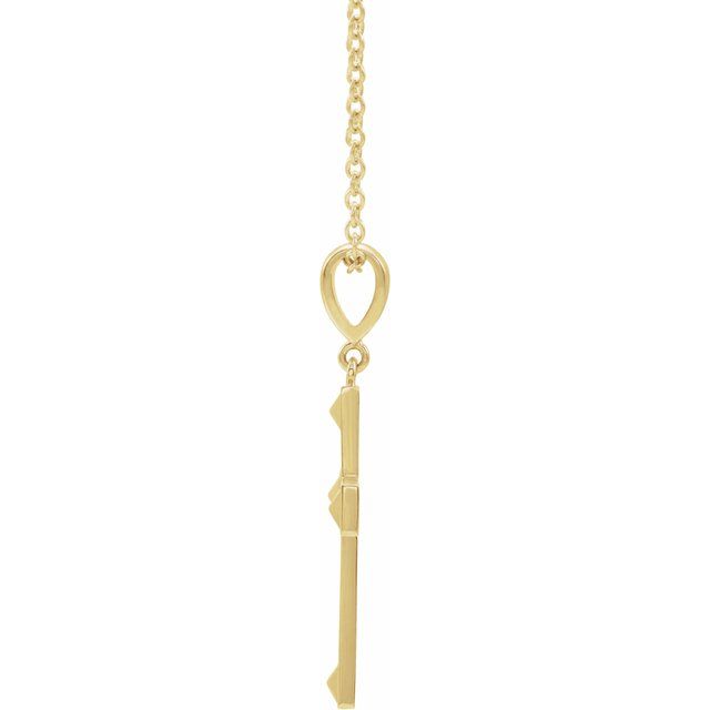 14K Yellow Cross 18' Necklace