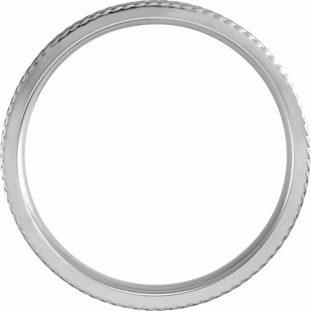 14K White 5 mm Grooved Band with Rope Edge Size 10