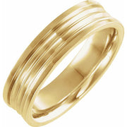 14K Yellow 6 mm Grooved Band Size 10