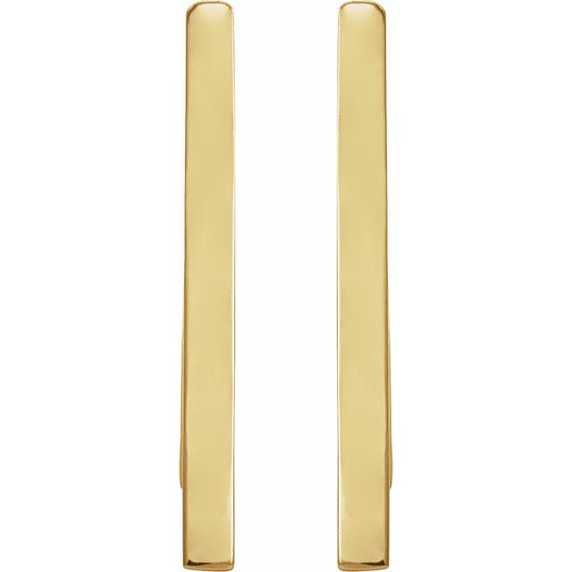 14K Yellow Triangle 13.6 mm Hoop Earrings