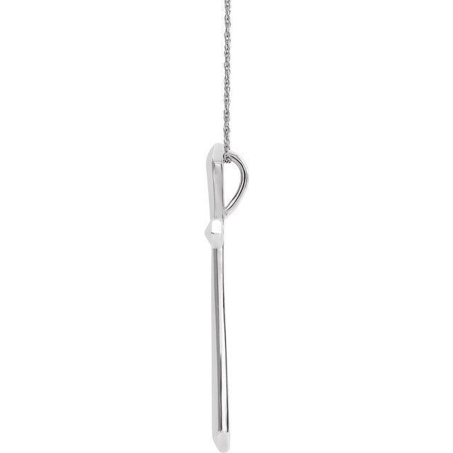 Sterling Silver Elongated Cross 20' Necklace