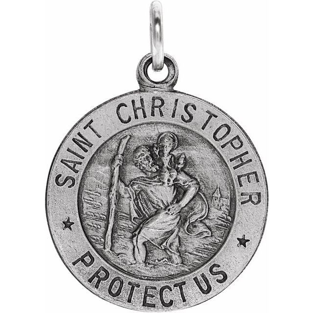Sterling Silver 25 mm St. Christopher Medal