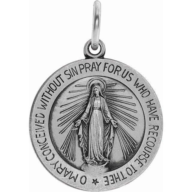 Sterling Silver 18 mm Miraculous Medal