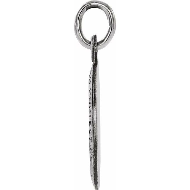 Sterling Silver 12x9 mm St. Christopher Medal