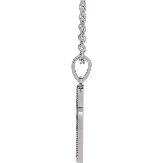 Sterling Silver  Oval Cross Medal 20' Necklace