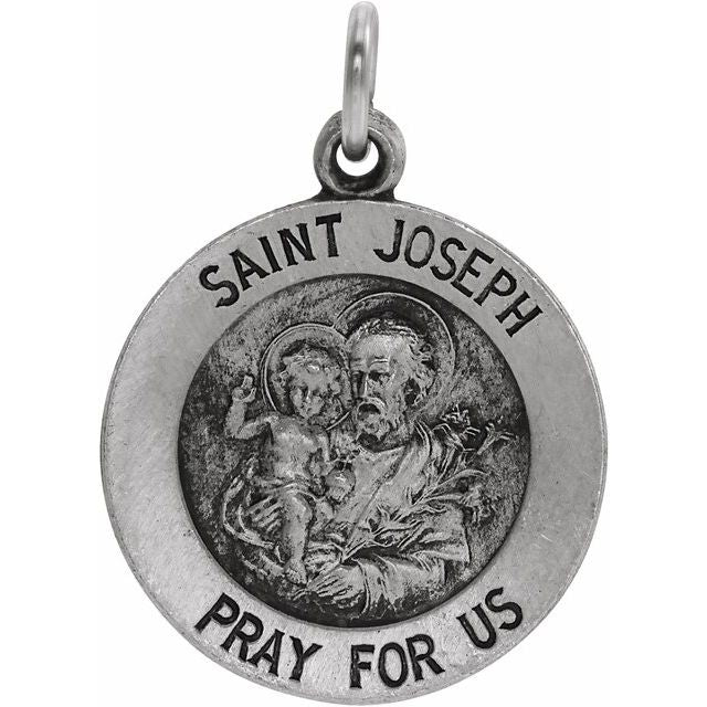 Sterling Silver 15 mm St. Joseph Medal
