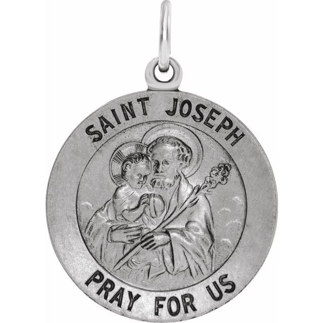 Sterling Silver 22 mm St. Joseph Medal
