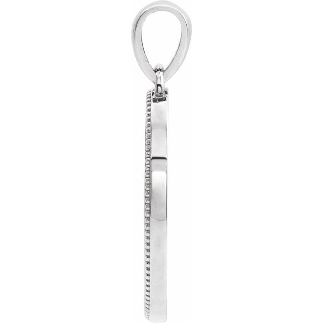 Sterling Silver 20.9x13.61 mm Oval Cross Medal