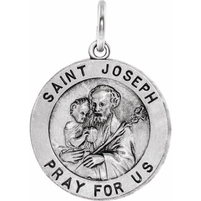 Sterling Silver 18 mm St. Joseph Medal