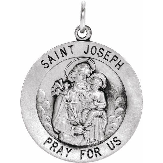 Sterling Silver 25 mm St. Joseph Medal